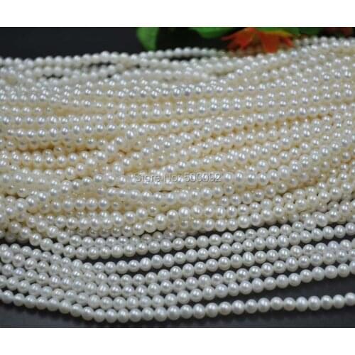 Stunning 4mm round white freshwater cultured small pearl