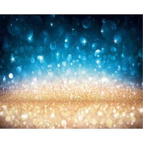 Blue Golden Halo Grit Party Backdrop Baby Shower Room Party Decor Photo Booth Studio Prop