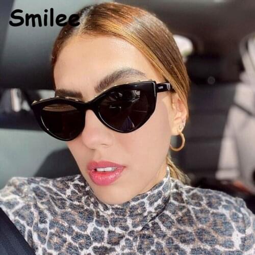 2020 New Cat Eye Sunglasses Women Men Vintage Gradient Sun Glasses Female high quality Eyewear UV400 Fashion rivet decoration