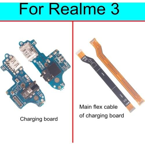 For Realme 3 USB Charging Dock Port Connector main Microphone Mic Audio jack Board flex cable