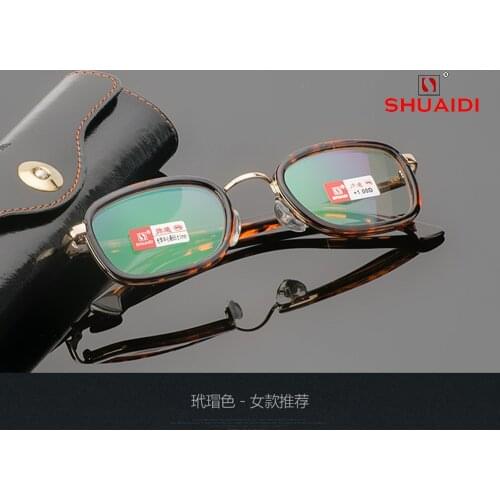 = SHUAI DI =Oval Retro Vintage Hand Made Frame Nerd Women Reading Glasses With Case Multilayer Coated Lens +0.5 +0.75 +1 To +6
