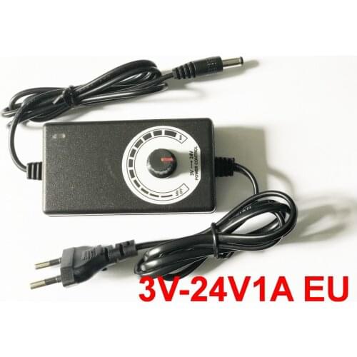 1PCS adjustable ON/OFF adapter DC 3V-24V 1A Adapter of voltage3V/4.5V/5V/6V /9V /13.5V/15V 18 -24V 1A 24W power supply adatper