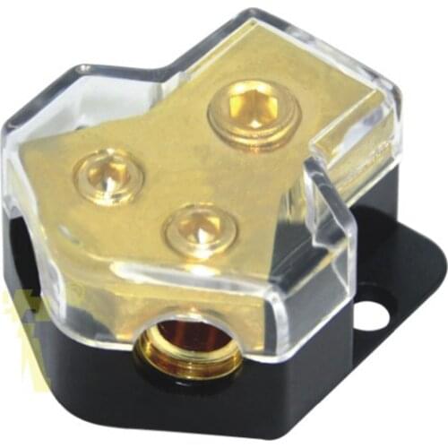 1 in 2 Out Car Audio Power or Ground Cable Spliter Distribution Block Copper