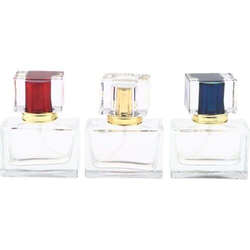 1x Empty 30mL Travel-Size Glass Refillable Fragrance Bottles Perfume Scent Vials w/Leak-proof Lids for Traveling Dating Party