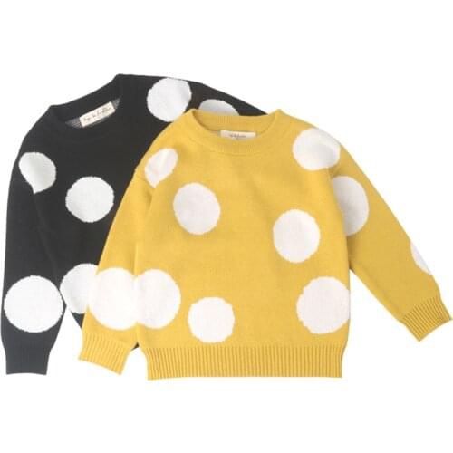 2019 Children Baby Girls Dot Sweater Boys Autumn Winter Girls Kids Girls Boys Sweater Clothes 1 -6 years