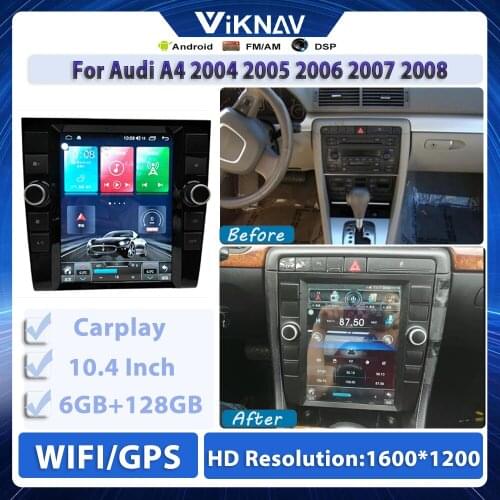2 din car radio DVD Multimedia Player For Audi A4 2004 2005 2006 2007 2008 Android Car GPS Navigation head unit Stereo receiver