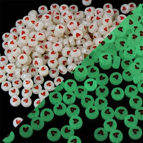 100pcs/lot Acrylic Colorful Spacer Beads Luminous Round Loose Beads For Jewelry Making DIY Accessories Handmade Craft Supplies