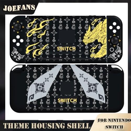 For Nintendos Switch NS JoyCon Joy Con Controller Replacement Housing Shell Case NS Switch Black Game Theme Housing Cover Case