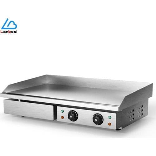 Electric Griddle Commercial Electric Heating Machine thickened iron plate barbecue griddle dual temperature control