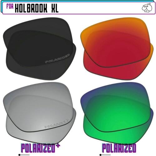 EZReplace Polarized Replacement Lenses for - Oakley Holbrook XL Sunglasses - BkSrP Plus-RedGreenP