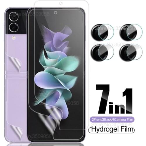 7in1 back&screen hydrogel film camera protectors for samsung galaxyzflip3 galaxy z flip3 flip 3 5g sumsung zflip3 z3 not glass