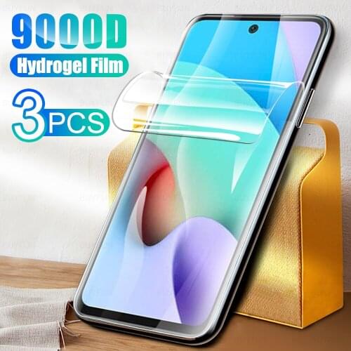 3PCS Full Cover Hydrogel Film Xiaomi Redmi 10 6.5" Protective Film For Xiamoi Redmi 10 Xiomi Redmi 10 Soft Clear Film Not Glass