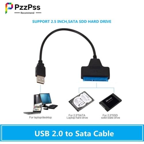 PzzPss USB 2.0 to SATA 22pin Adapter Converter Cable for 2.5in HDD SSD Hard Drives Hard Disk Drives for Solid Disk Drive