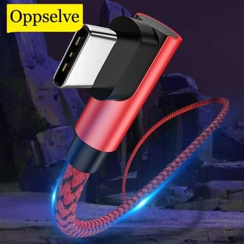 Oppselve USB Type C Cable 2m Fast Charge Wire Cord USBC Type-C Cable for Xiaomi Redmi Note 8 Samsung Mobile Phone USB-C Charger