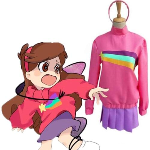 Gravity Falls Mabel Pines Cosplay Costume Adult Women Halloween Christmas party Dress Hair Accessories 3 styles can choose