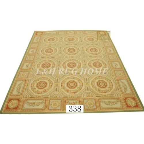 Free shipping 12'x15' Aubusson rugs woolen carpets red design, French Aubusson Carpet, handwoven carpet, square carpet