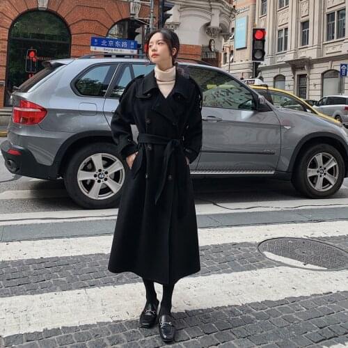 KUANGNAN Womens Black Coats