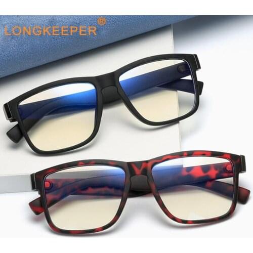 LongKeeper 2021 Anti Blue Light Glasses Men Classic Retro Square Spectacles Frame Famale Fashion Computer Gaming Eyeglasses UV40