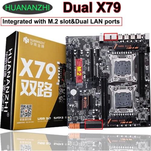 HUANANZHI X79-4D Dual Socket Motherboard with HI-SPEED M.2 SSD Slot 2 Giga LAN Port RAM Max Up To 128G Buy Computer Parts DIY