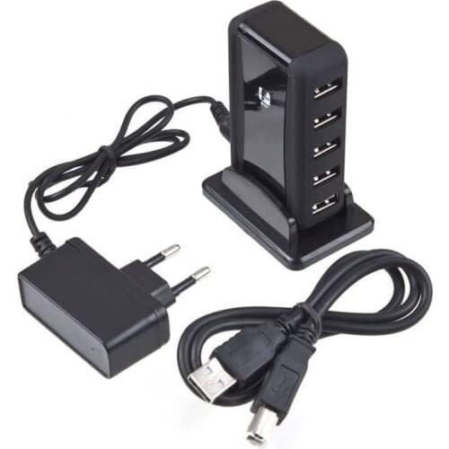 Multi-Function 5-Port USB Charger Vertical Hub USB Charging Station Base Universal Mobile Phone Desktop Home Wall Charger Plug