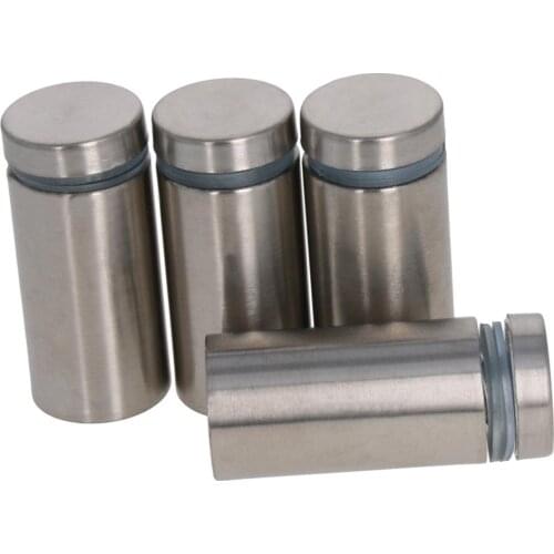 MroMax 2/4/8pcs 19mm Diameter Silver Color Glass Advertising Nails Hot 2020 Hard-mounted Hardware Stainless Steel Glass Nails