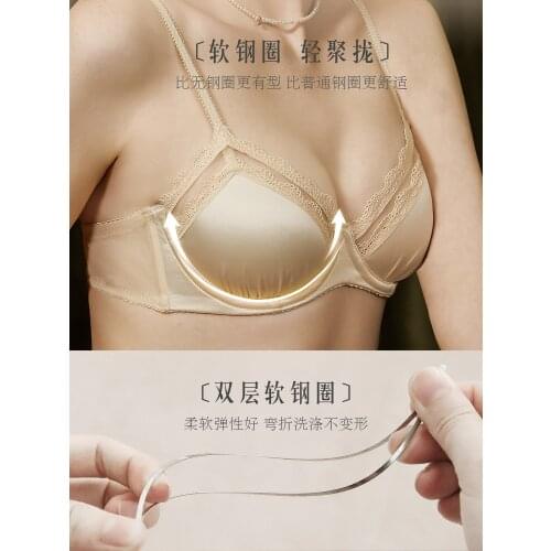French Underwear Womens Summer Small Chest Push up Lace Ultra Thin Bra Set Triangle Cup Bra bras for women