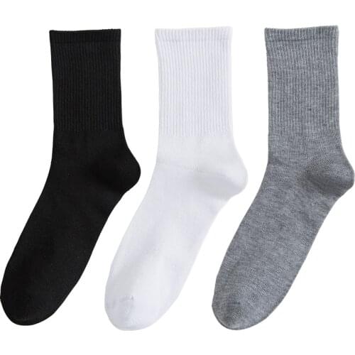 Salina Mens and Womens Socks Winter Spring New Year Style Black White and Gray 3colors Casual Sports Fashion Cotton Short Tube