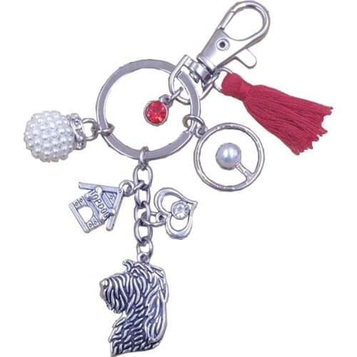 Spinone Italiano Dog Animal Special Charm New Hot Keychain Key Ring Pet Tassels Antique Silver Plated Women Men Jewelry K200