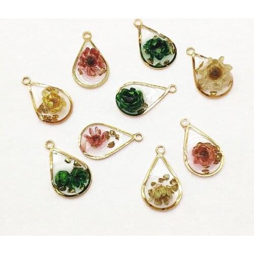 New arrival! 19x11mm 50pcs Copper Built-in Flowers Charm for Handmade Necklace Earring DIY Parts,Jewelry Findings & Components