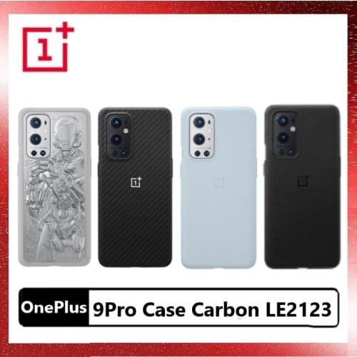 Genuine Original OnePlus 9 Pro Case LE2123 OnePlus 9 Back Cover Hard Sandstone Carbon Bumper