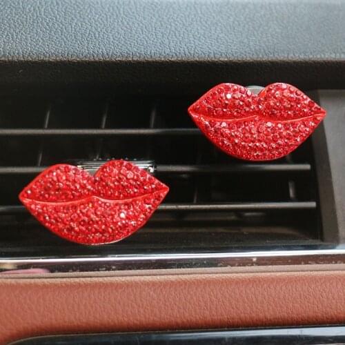 Sexy Lip Car Freshener Cute Fragrances Auto Interior Decor Perfume Women Car Aroma Diffuser Air Vent Clip Car Ornament For Girls