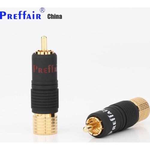 Preffair R1747 24K Gold Plated Screw Locking RCA Plug Audio Cable Speaker Connector Lockable adjustable