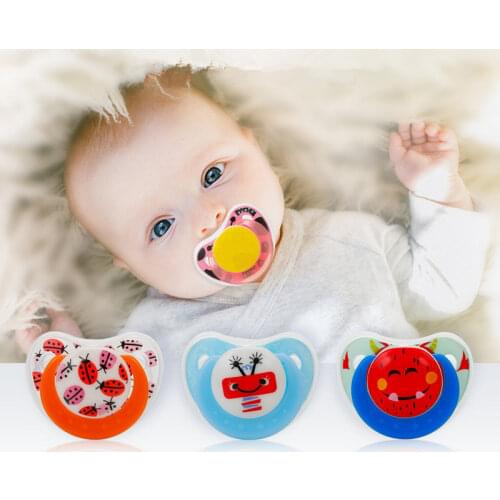 Funny Lull To Sleep Pacifier for Baby Food Grade Silicone Infant Pacifier Teether Toddler Teething Gel Cartoon Soother Nippler