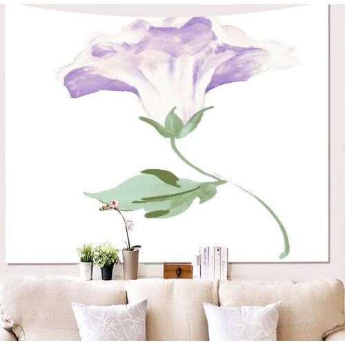 Mauve Morning Glory Pattern Tapestry for Livingroom Photography Wall Decor