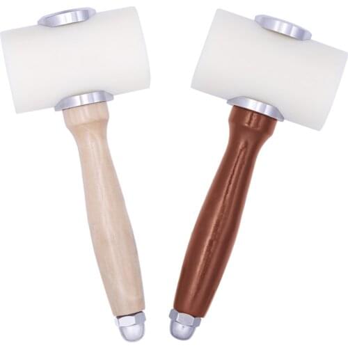 T Type Leather carving printing tools Nylon hammer Punching hammer Wooden handle Leather carving hammer