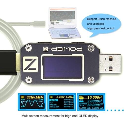 ChargerLAB POWER-Z USB Tester PD qc3.0 2.0 Digital Voltage Current Ripple Type-C KM001C Voltmeter Meter ammeter Bank Detector