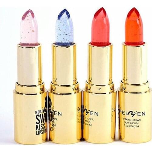 Moisturizing Jelly Lip Gloss Transparent Flower Lipstick Temperature Changing Color Waterproof Cosmetic Tool Color Randomize