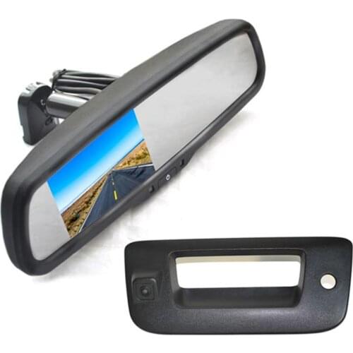 Vardsafe VS482R | Tailgate Reverse Backup Camera + Replacement Mirror Monitor for Chevrolet Silverado / GMC Sierra (2007-2013)