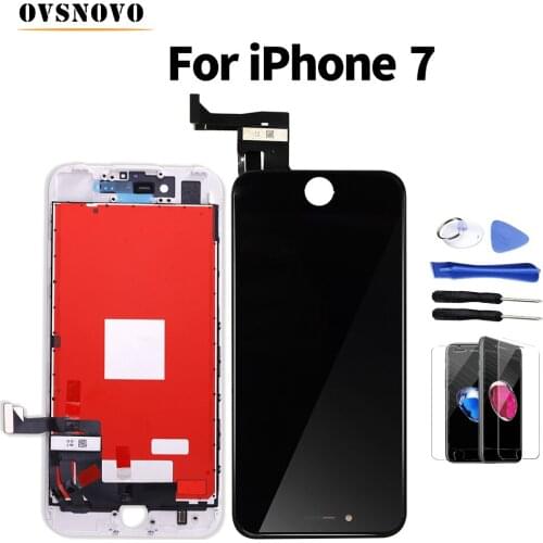 Ovsnovo AAA+ LCD For iPhone 7 Display Digitizer Assembly Replacement Screen+Glass Protector&Tools White/Black No Dead Pixel