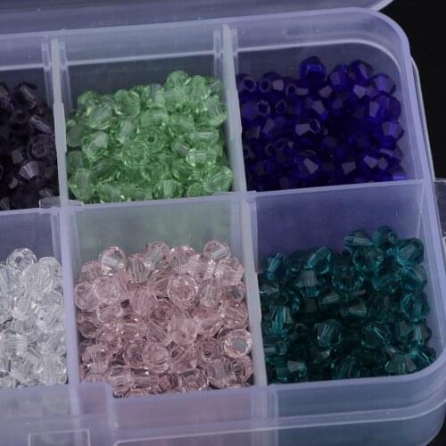 1 Box Small Spacer Beads Bulk 4mm Mix Colors Faceted Crystal Glass Beads Loose