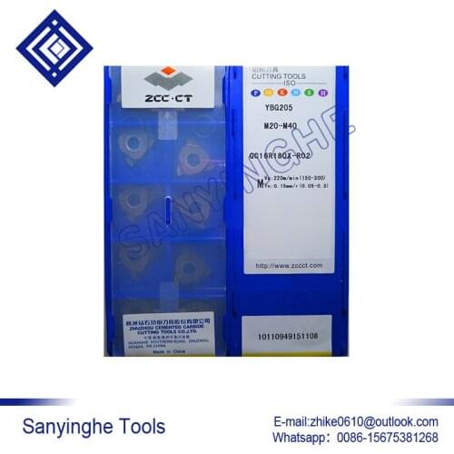 Free shipping high quality 10pcs/lots YBG205 QC16R180X-R02 cnc carbide turning inserts threading inserts