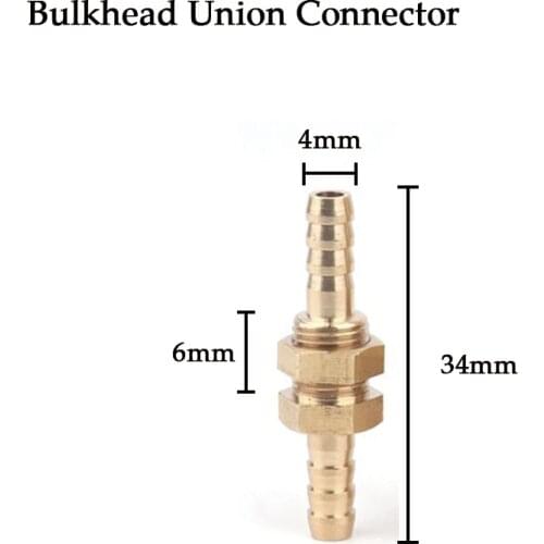 2pcs 4mm Brass Equal STraight Connector Hose Fitting Aquarium Air Pump Extend Adapter Fittings Gas Tube Air Line Repair Joints