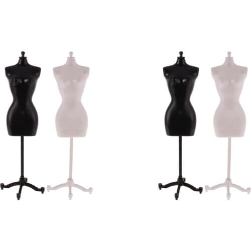 4 Pieces Display Holder Dress Clothes Mannequin Model Stand for fashion Doll