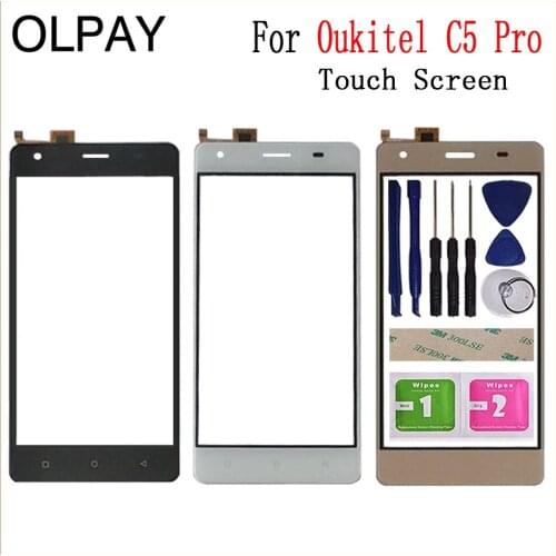 5.0'' Mobile Phone For Oukitel C5 Pro Touch Screen Glass Digitizer Panel Lens Sensor Tools Free Adhesive And Wipes