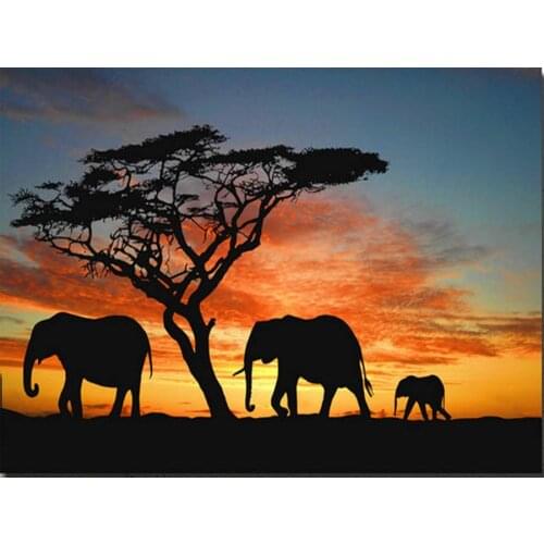 5D DIY diamond embroidery Wild Animal Elephant 3d full diamond painting Stitch Cross Rhinestone mosaic home decoration Christmas