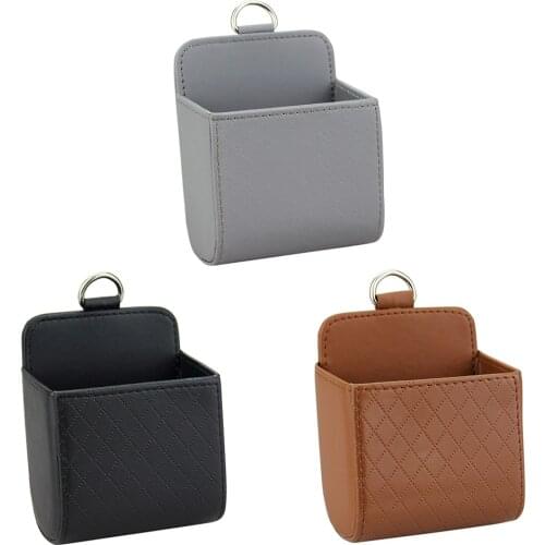 Auto Stowing Tidying Storage Holder Car Storage Bag Air Vent Dashboard PU Leather Organizer Hanging Box Glasses Phone Holder