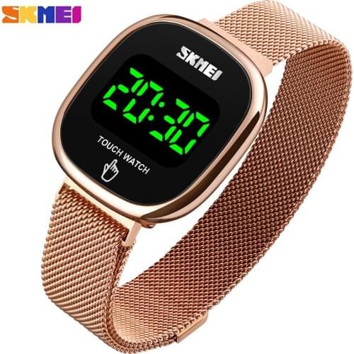 SKMEI Fashion Ladies Wristwatch Womens Watches Creative Watch LED Touch Screen Simple Electronic Female Clock Relogio Feminino