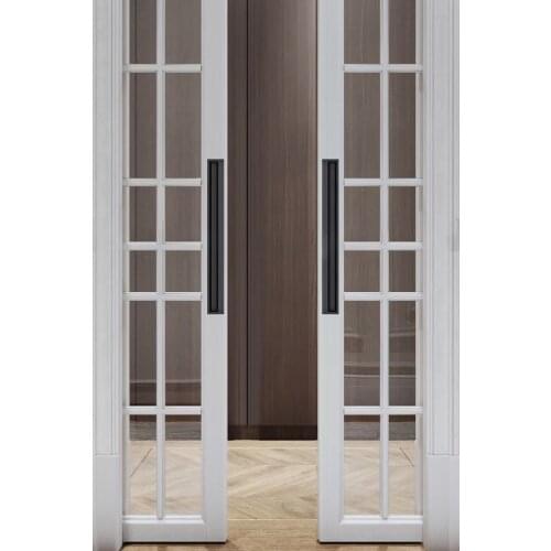 Black Sliding Door Handle Bedroom Bathroom Door Handles Insert Cloth Closet Handle Cloakroom Pull Knobs Furniture Cabinet Handle