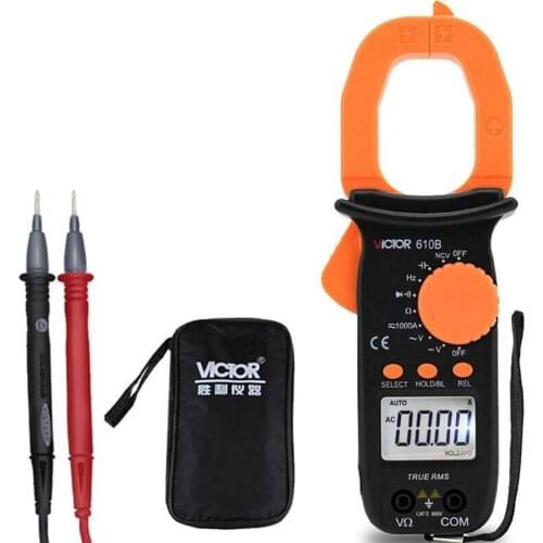 VICTOR VC610C VC610B Handheld AC DC Digital Clamp Meter Auto Range True RMS,Operation way Auto,LCD Size:35*24mm