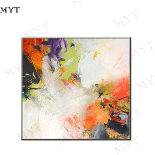 Fahion cheaper High quality handmade abstract oil painting bright color wall art picture for living room home decor no framed